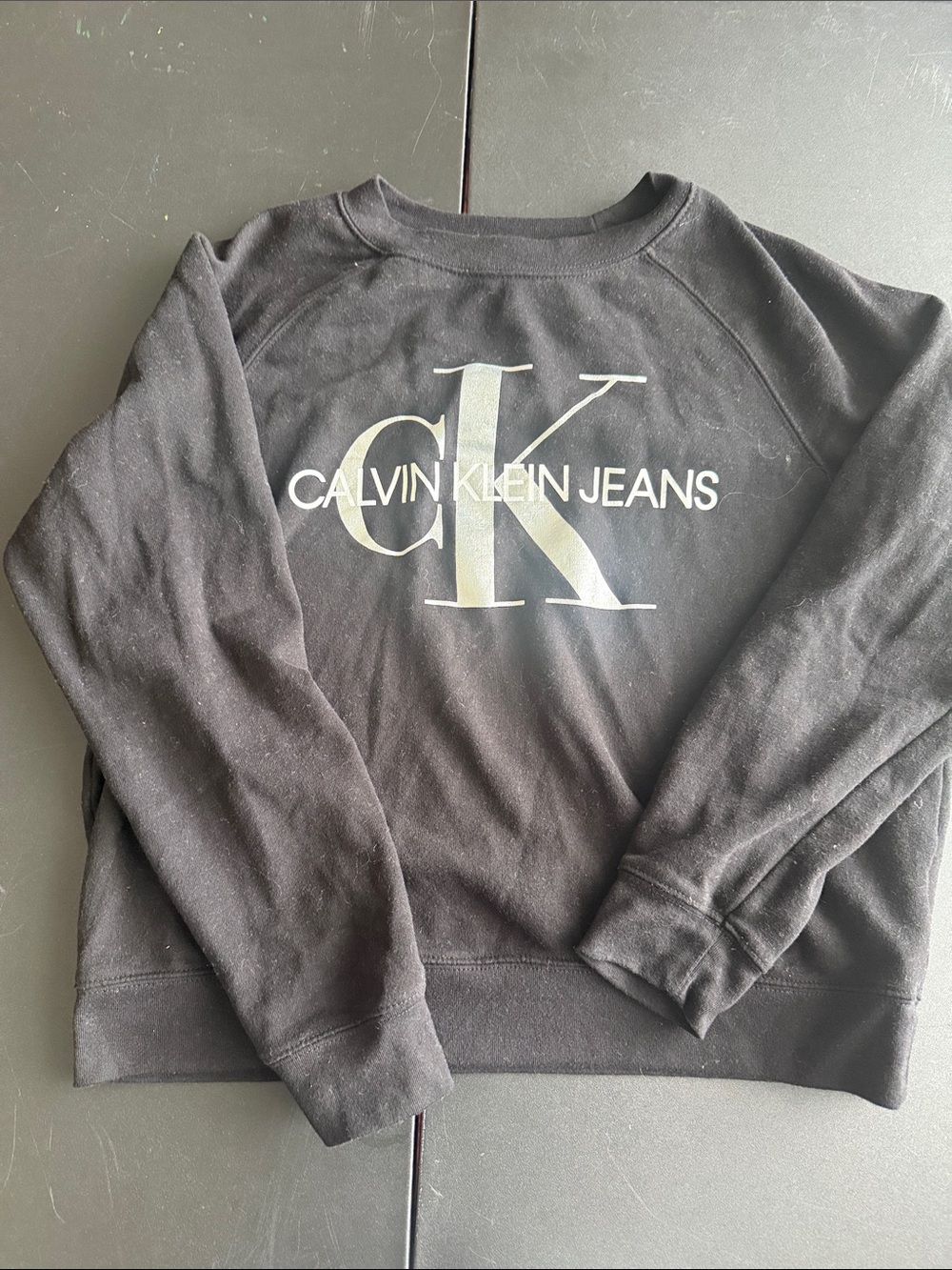 Calvin Klein Jeans Black Crewneck with Large CK Logo